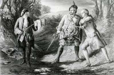 Rob Roy Parting Duellists Rashleigh and Francis Osbaldistone, Engraved by John Le Conte, 1867 by James Blake McDonald